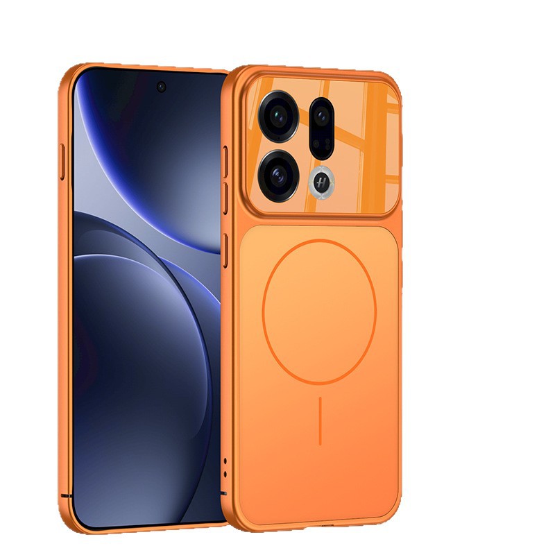 For Oppo Find X9 Phone Case Solid Color Lens Full Coverage Magnetic Wireless Coil Second 17 Protective Case
