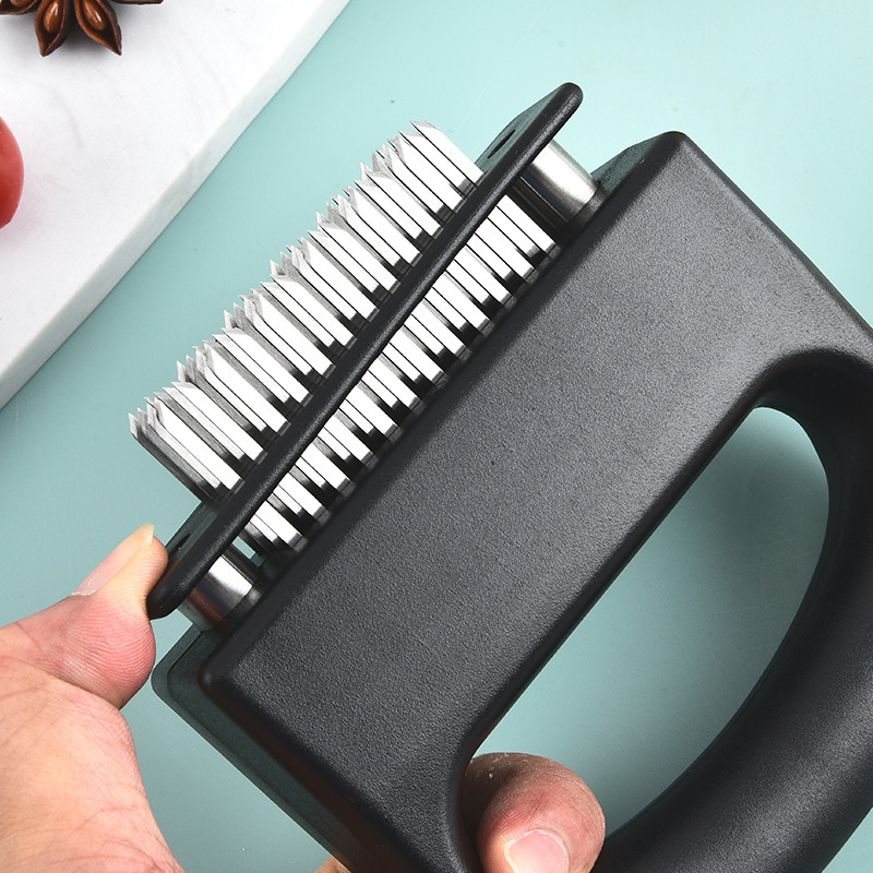 Household Stainless Steel Meat Tenderizer 48 Teeth Meat Tenderizing Needle Steak Tendon Breaker Beef Pounder BBQ Meat Tenderizer
