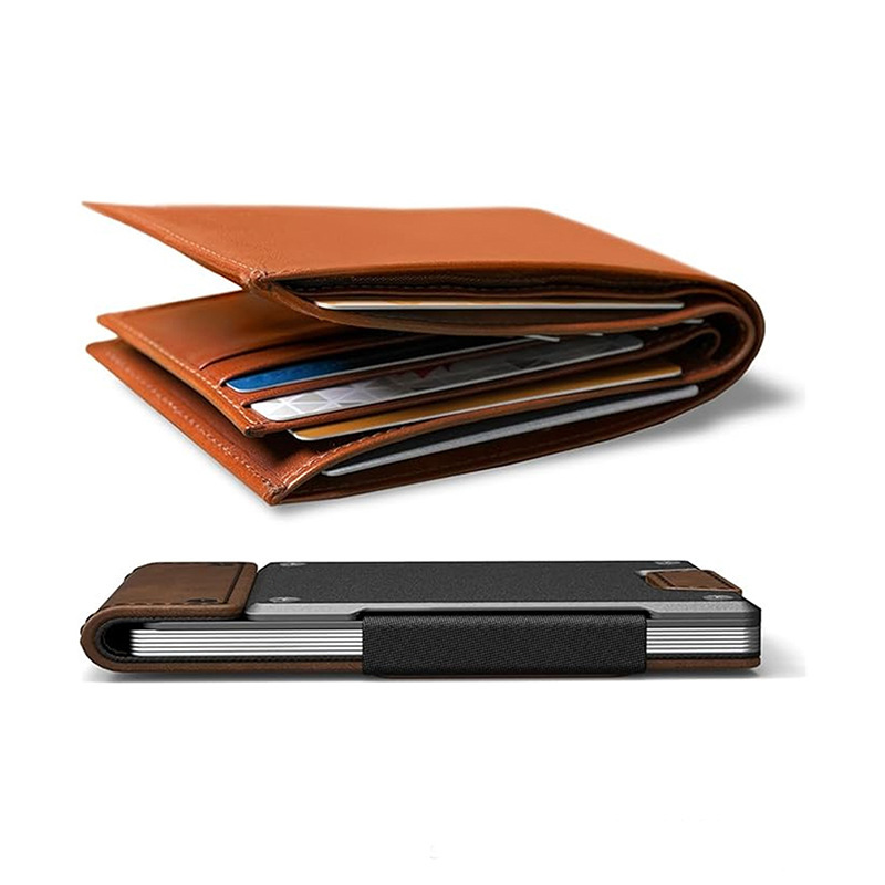 Metal Business Leather Wallet Pull-out Ultra-thin Money Clip Elite Men's Genuine Leather Card Holder Card Pack