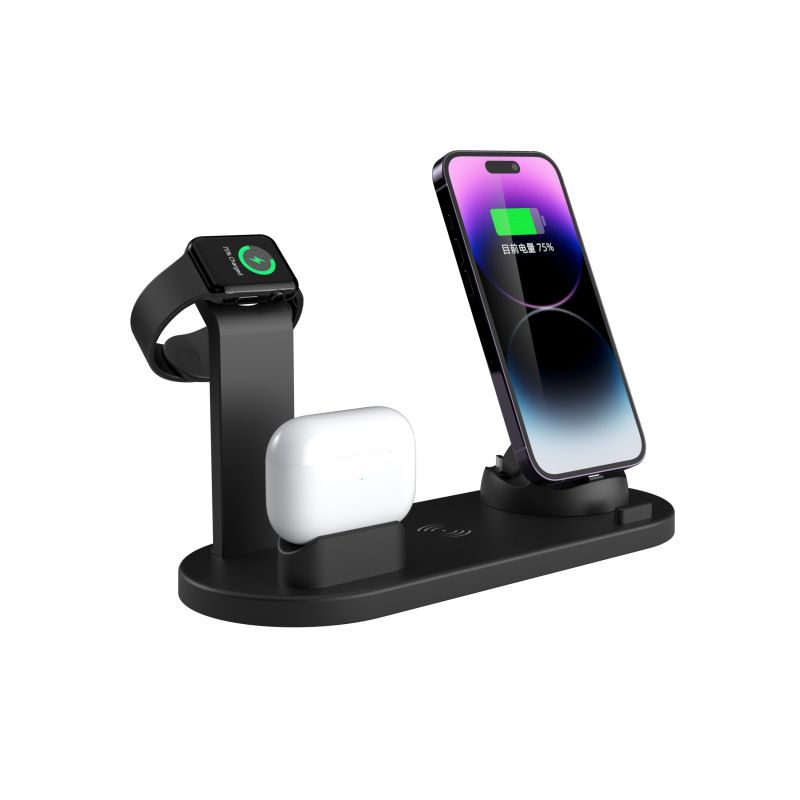 Four-in-One Wireless Charger 15W Fast Charging for Phone Watch Earphone Charging Base Desktop Stand