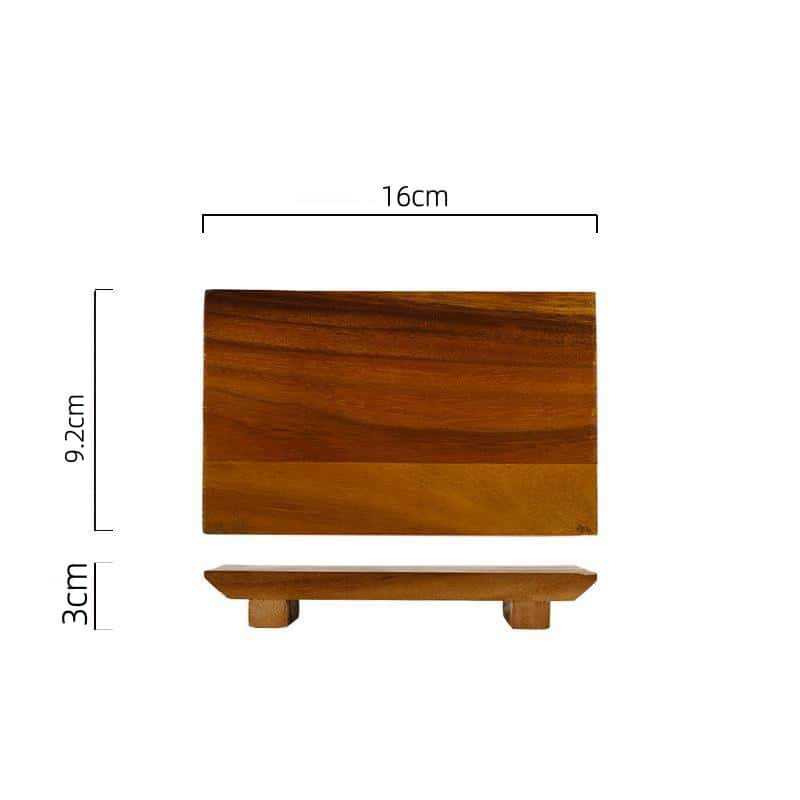 Acacia Wood Rectangular Tray Solid Wood Heat-Resistant Oval Bread Board Serving Platter for Home