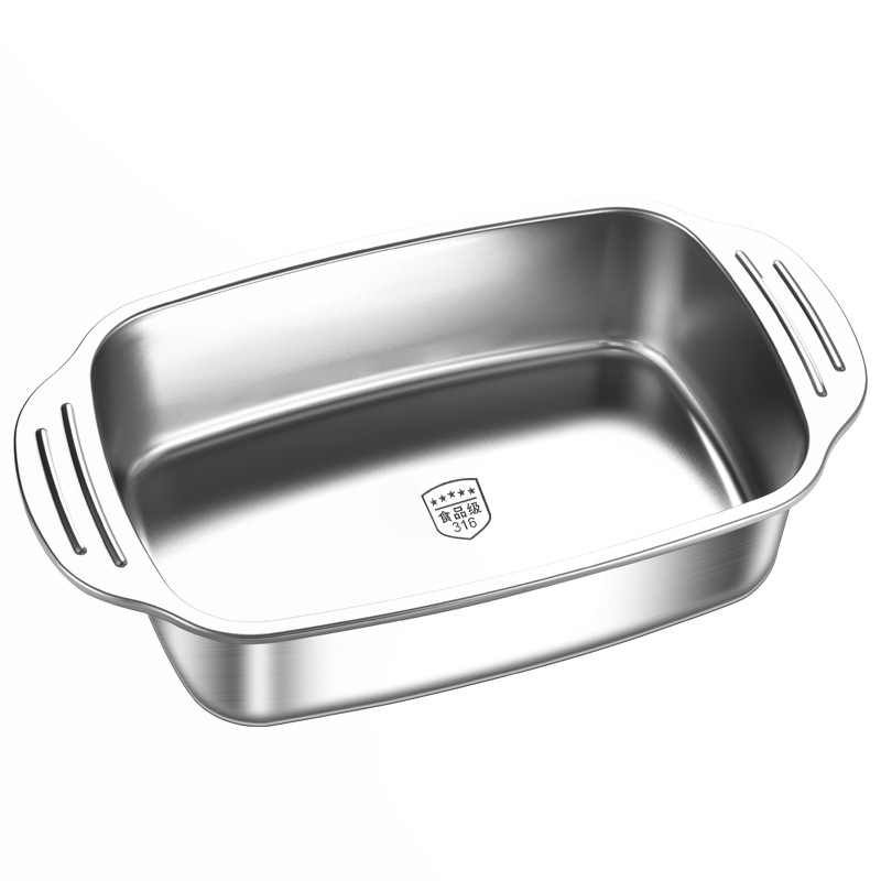 316 stainless steel baking fish tray rectangular deep tray for induction cooker, baking tray, fish baking pan, commercial use