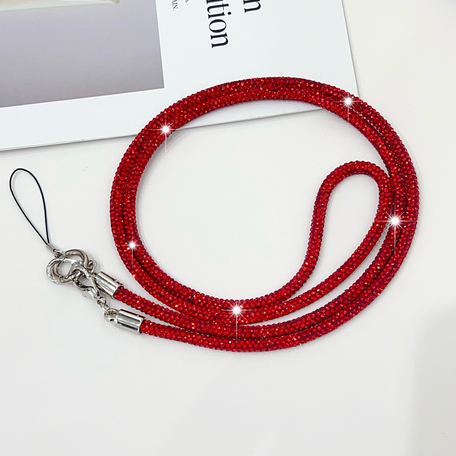 Side Crossbody Phone Lanyard Rhinestone Chain Bag Side Sparkle Phone Chain