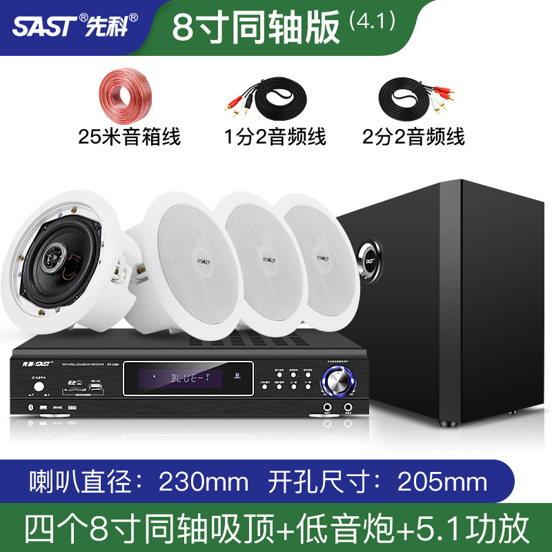 SAST 5.1 home theater audio living room ceiling 3D surround stereo embedded subwoofer amplifier ceiling set