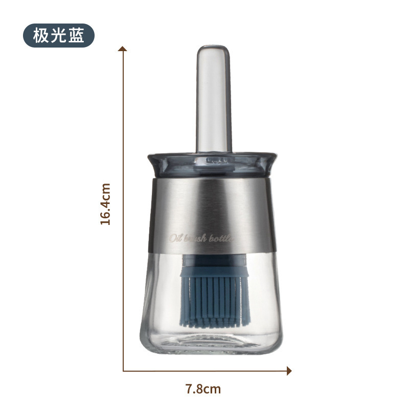 Silicone oil brush, household high-temperature resistant oil brush with bottle, separate oil bottle, outdoor barbecue oil brush integrated oil brush bottle