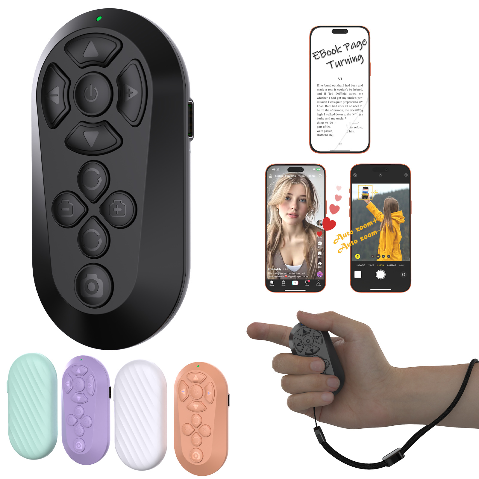 Bluetooth remote control for phone and tablet, lazy person's tool for scrolling short videos