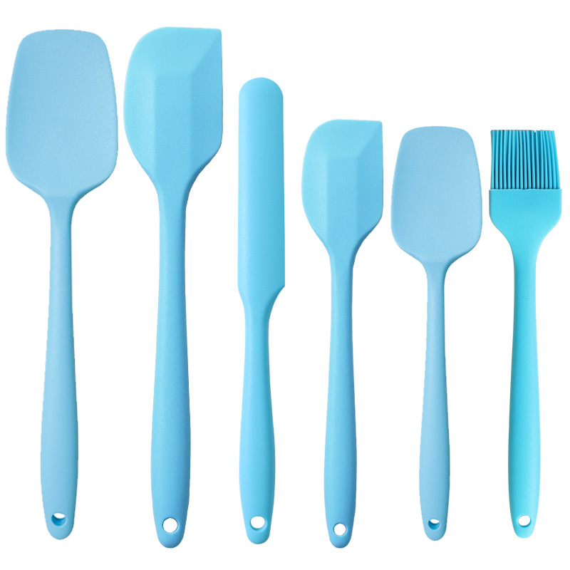 Silicone Scraper 6-Piece Set Food Grade Silicone Scraper Oil Brush Baking Set Cream Spatula BBQ Brush