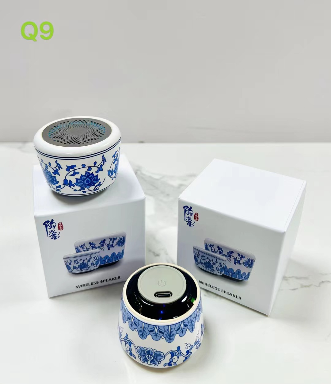 New ceramic craft portable outdoor mini Bluetooth memory card small steel cannon speaker