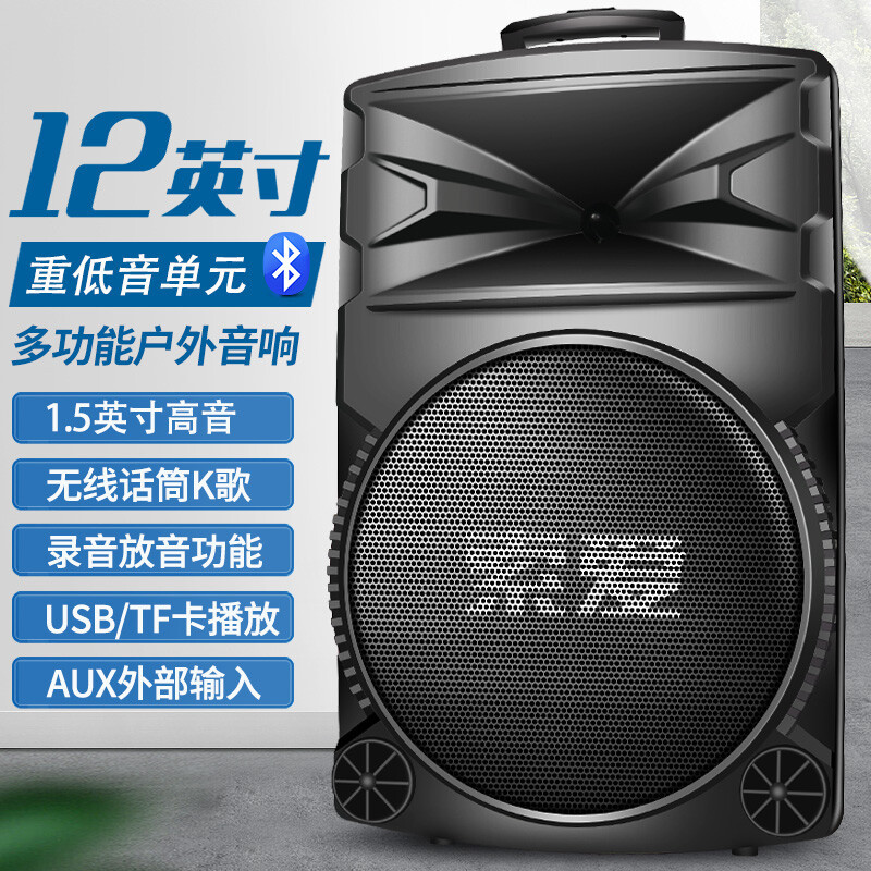 Soai High Power 12-inch Heavy Bass Square Dance Speaker Mobile Portable Outdoor Bluetooth Pull Rod Speaker