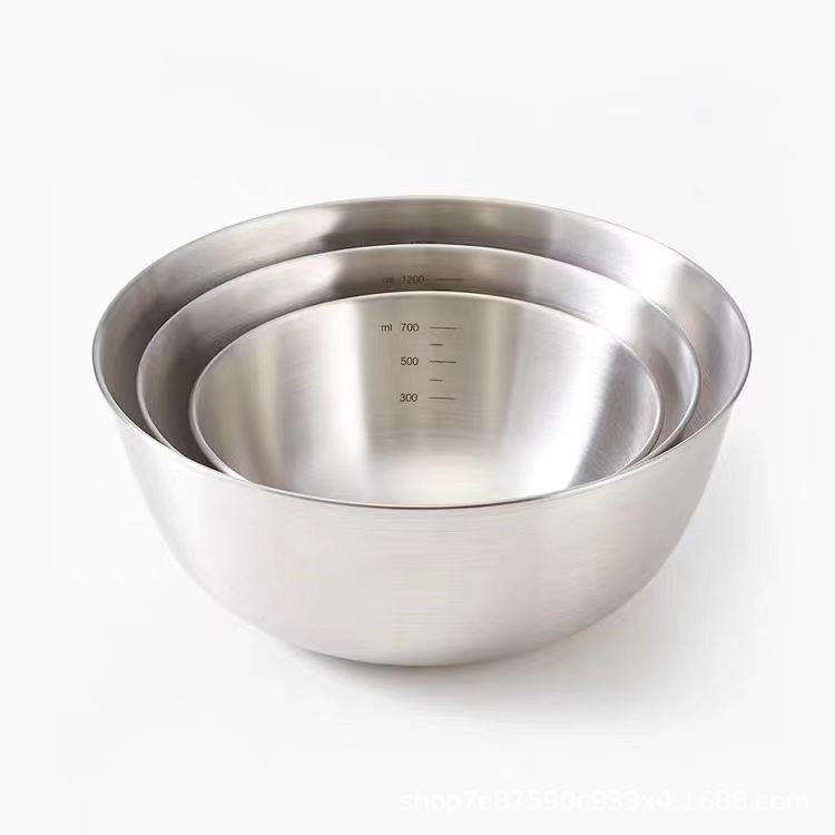 Stainless steel mixing bowl household measuring bowl thickened mixing bowl egg beating bowl salad baking bowl