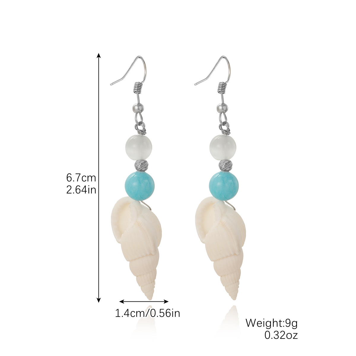 New ocean style earrings natural stone Bohemian shell earring set natural shell earrings