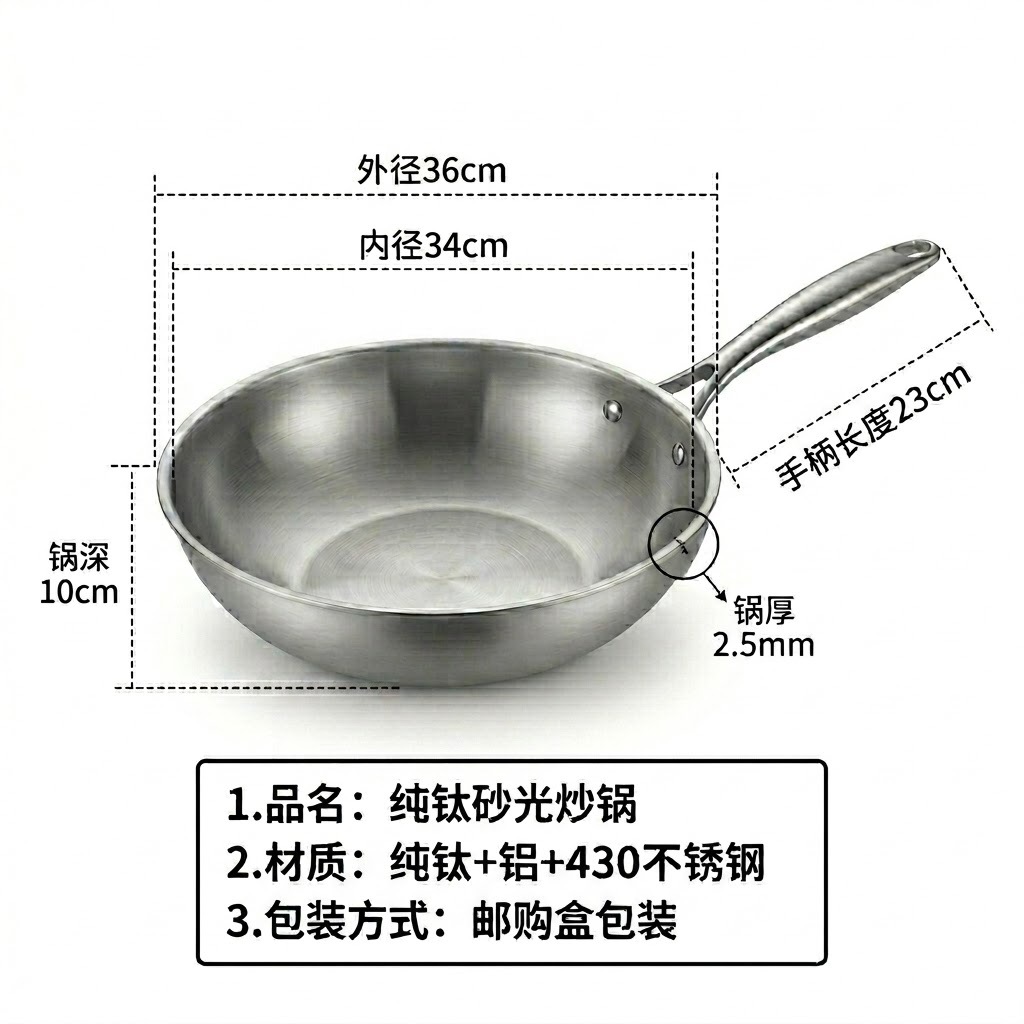 German pure titanium pot fish scale hammer pattern no coating non-stick pan household induction cooker not easy to stick titanium flat frying pan