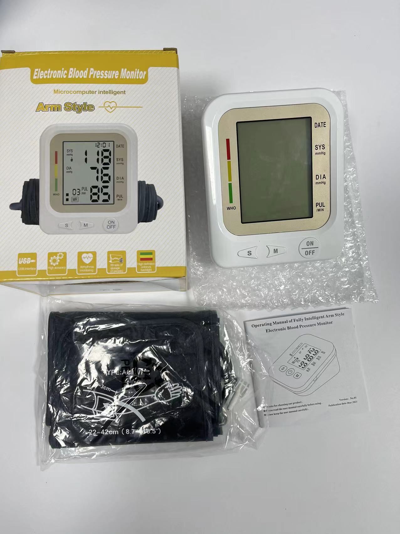 Large Screen Blood Pressure Monitor Fully Automatic Electric Intelligent Blood Pressure Measuring Instrument Export Medical Grade High Precision Blood Pressure Monitor