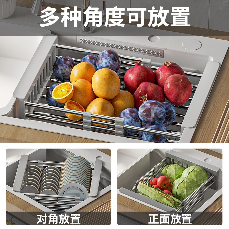 dishwashing sink drain rack vegetable basin storage rack drain basket storage rack filter adjustable kitchen supplies