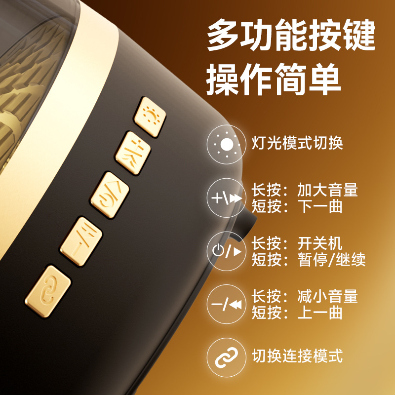 New Harman琉璃 speaker wireless plug-in card Bluetooth speaker subwoofer Huaqiangbei desktop glass speaker