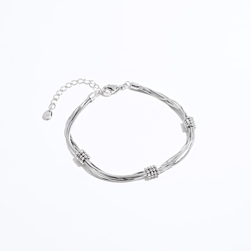 Multi-Layer Snake Bone Chain Bracelet S925 Silver Niche Exquisite Jewelry Gift Three Colors