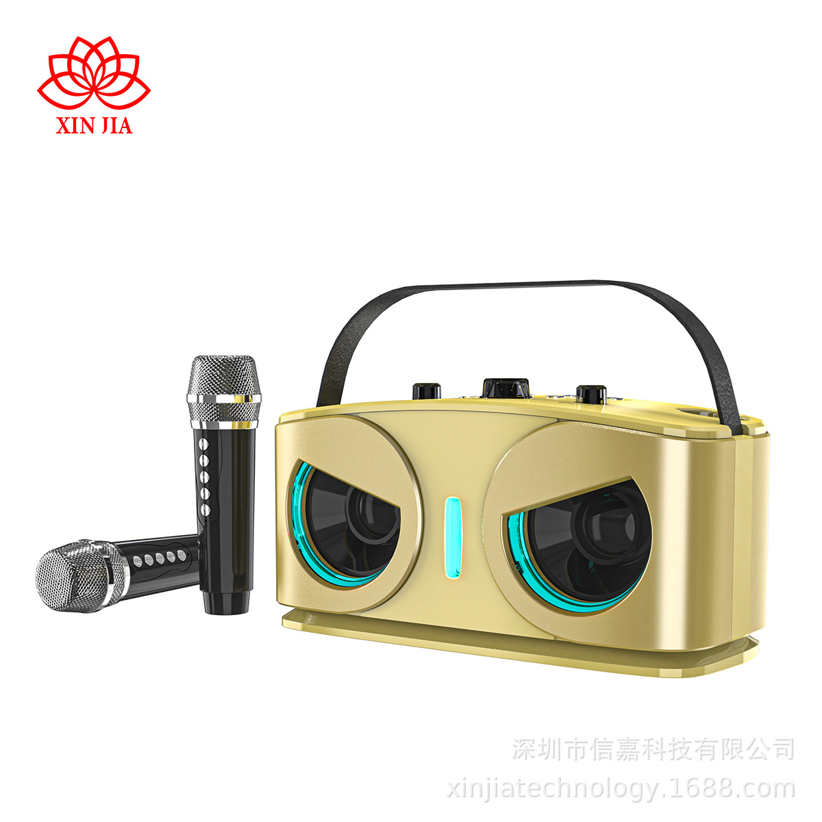 YS203 wireless KTV speaker high power 10w dual microphone KTV all-in-one portable Bluetooth speaker
