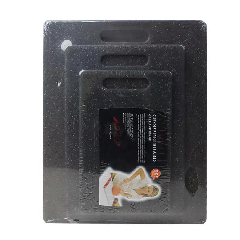 Marble-like Cutting Board PP Plastic Chopping Board Kitchen Three-Piece Set Classified Double-Sided Cutting Board