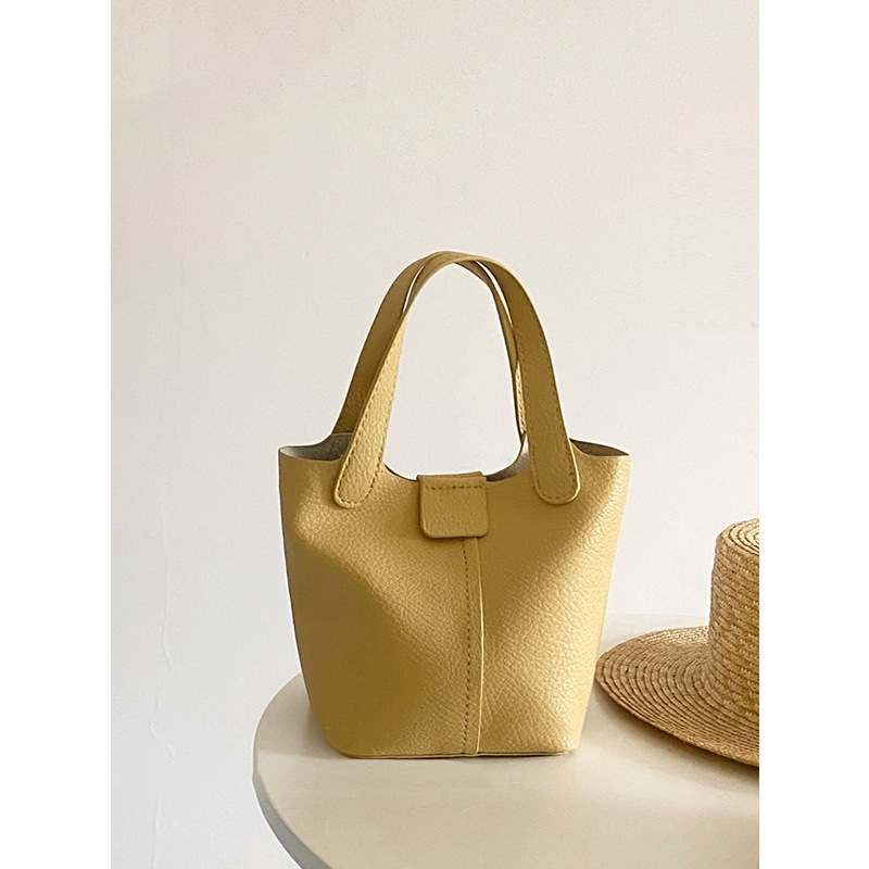 Women Bag PU Soft Leather Handheld Small Bag 2025 Summer New Casual Bucket Bag Single Shoulder Crossbody Bag