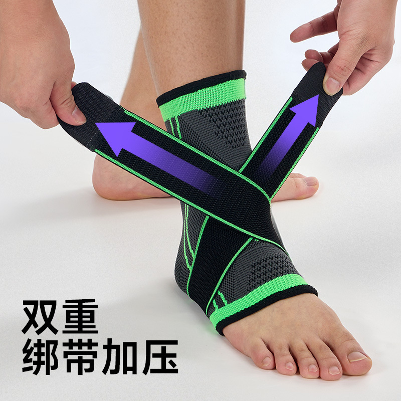 Sports ankle brace, running basketball football fixation anti-sprain, knitted elastic breathable cushioning compression ankle protection