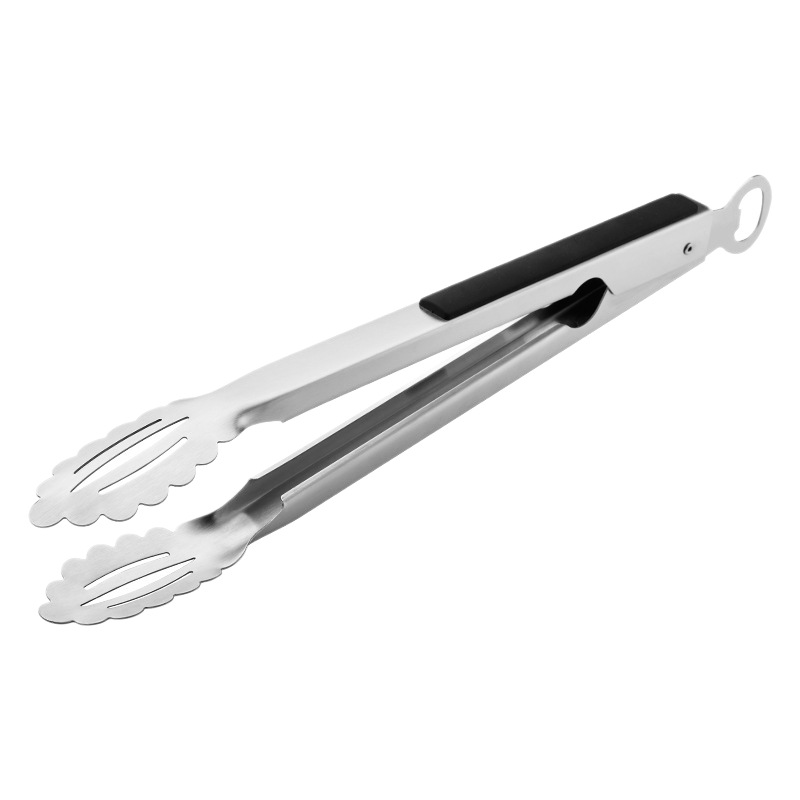 Outdoor Stainless Steel BBQ Tongs Multi-Function Heat-Proof Food Tongs with Bottle Opener 430 Steel BBQ Clips