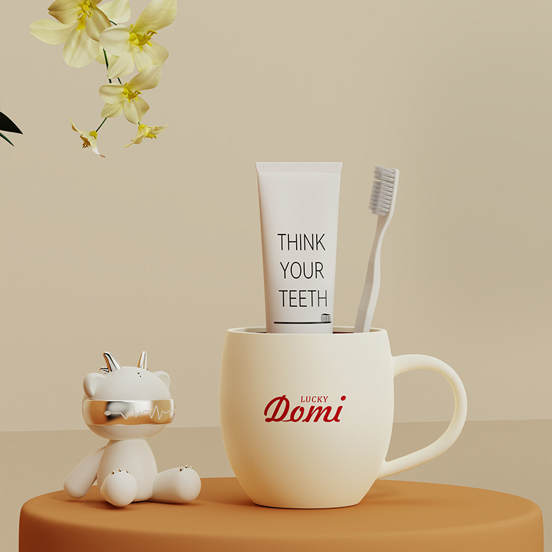 New thickened washbasin cup, drinking cup, couple home mug, student toothbrush cup, DIY imitation ceramic cup