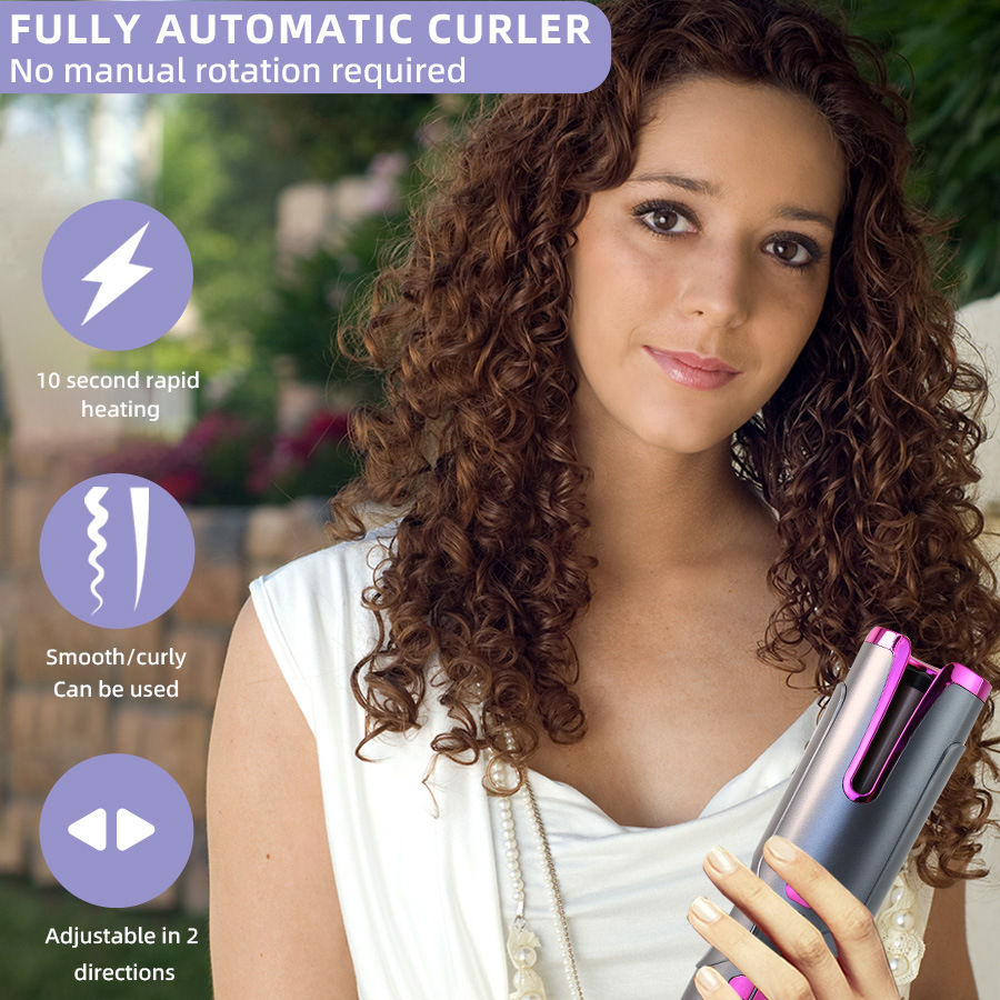 Automatic Rotating Curler Wireless Smart Charging Curling Portable Anti-Scald Mini Curling Iron Automatic