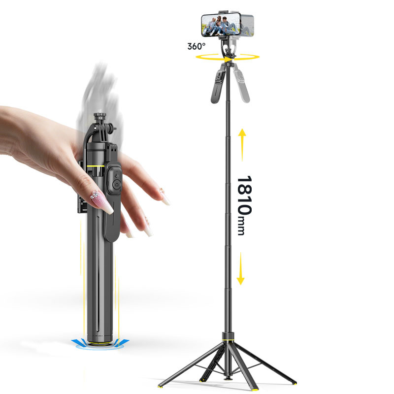 TT18 Selfie Stick Tripod Floor Jump Stick Live Streaming Phone Holder Desktop Portable Gimbal Stable Drop Stick