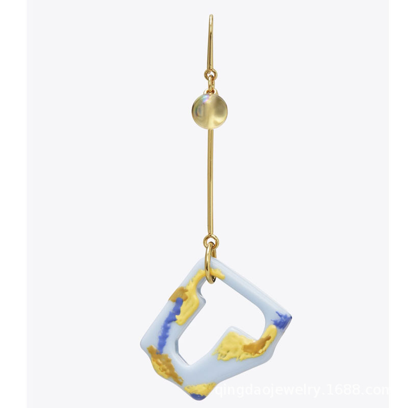 Brass gold plated 18K resin enamel round ball long earrings new earrings