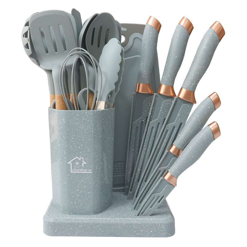 Silicone Kitchenware Spatula and Soup Spoon 19-Piece Set Non-Stick Silicone Spatula Food Grade Silicone Kitchenware Knife Set