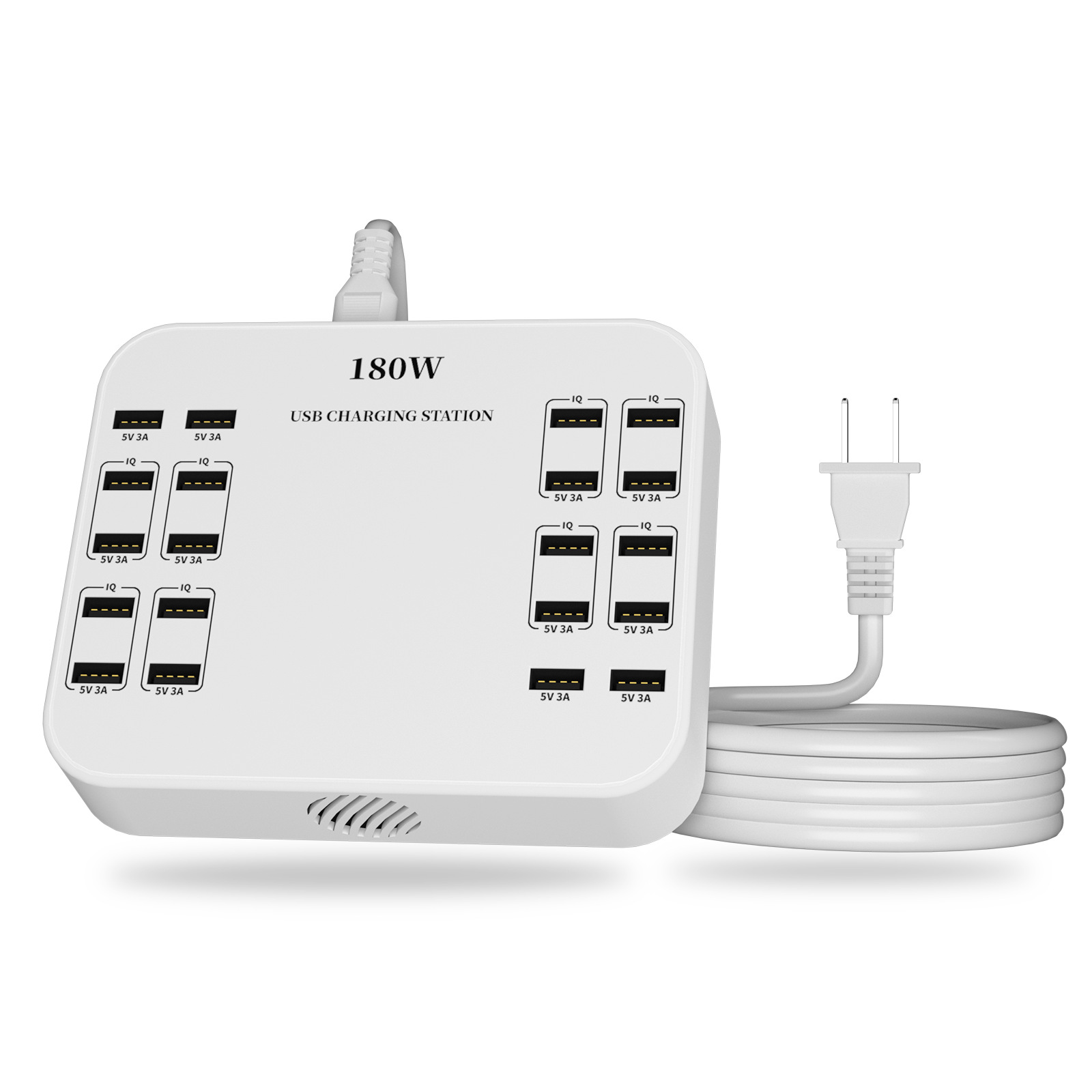 180W multi-port USB charger smartphone live light radiator 20-port office workstation
