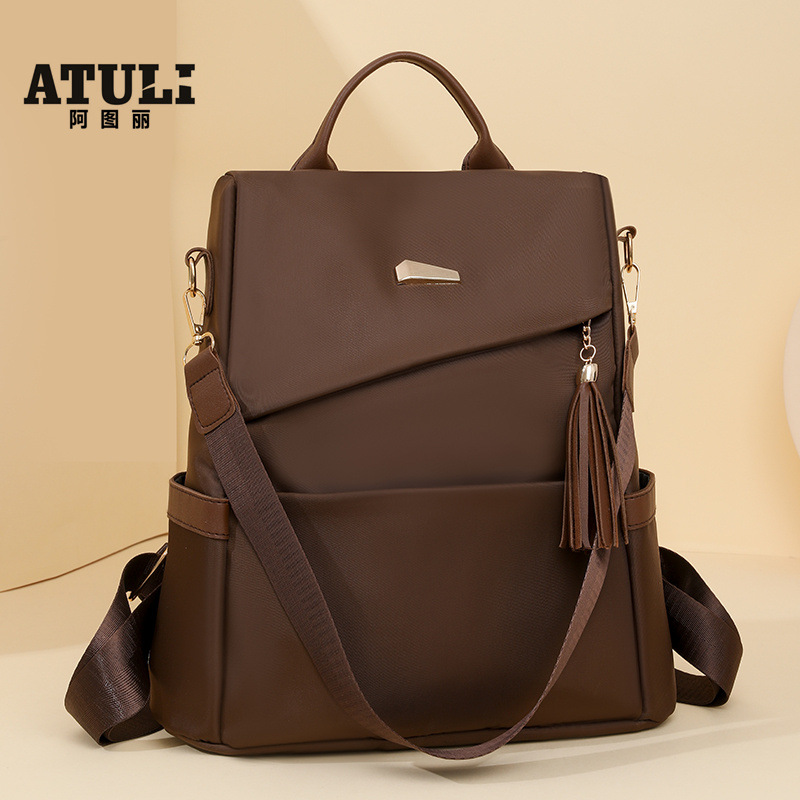 New Oxford cloth backpack large capacity casual backpack women's simple commuting contrast color anti-theft women's bag