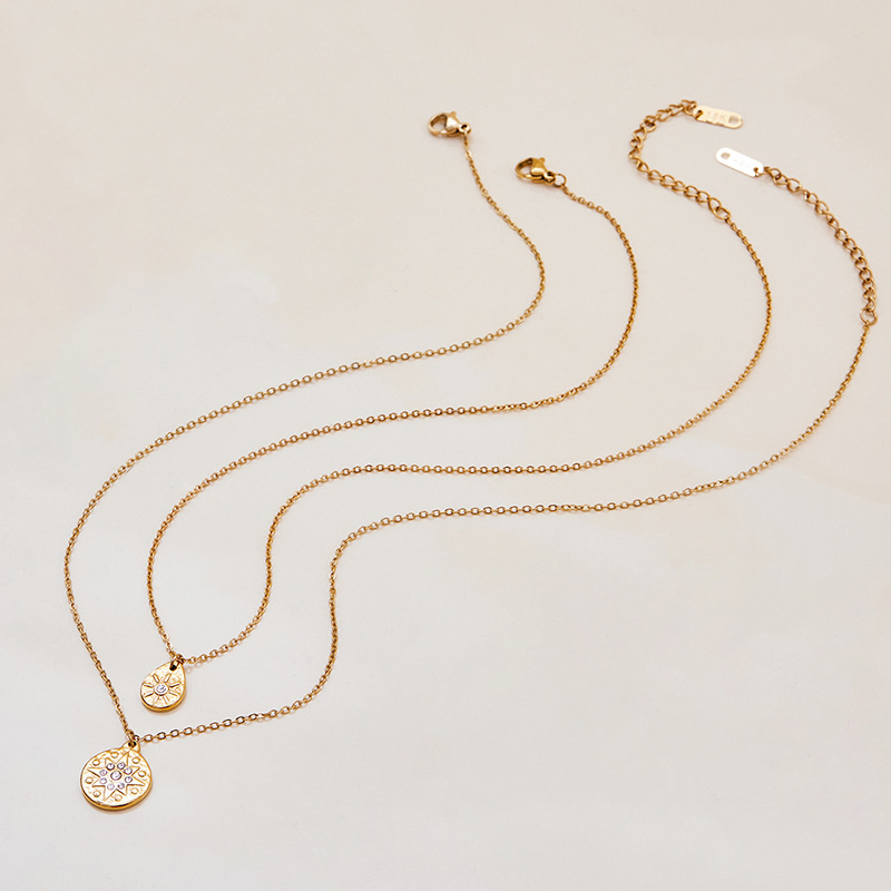 Jieding stainless steel rhinestone star pendant necklace collarbone chain titanium steel accessories