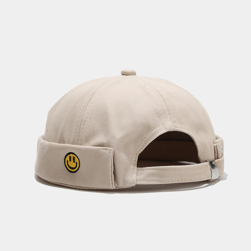 New Mountain Peak Embroidery Landlord Cap for Men, Round Top Hip-Hop Street Dance Cap, Women's Street Skull Cap