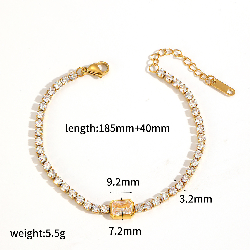 Diamond inlaid stainless steel bracelet 18k gold titanium steel bangle bracelet