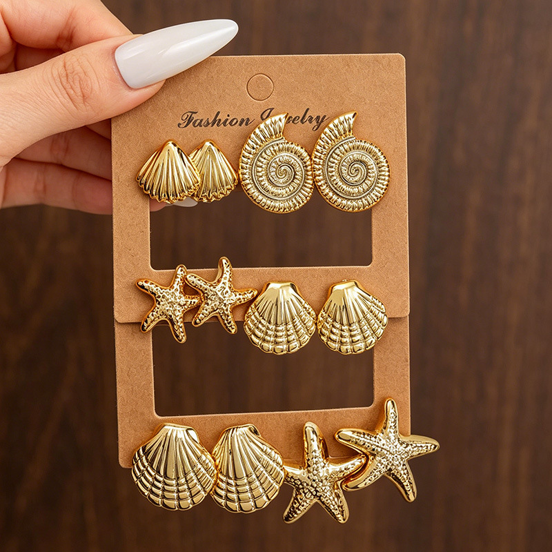 EZ5959 INS Style Simple Earrings Metal Earrings Women's Accessories Set
