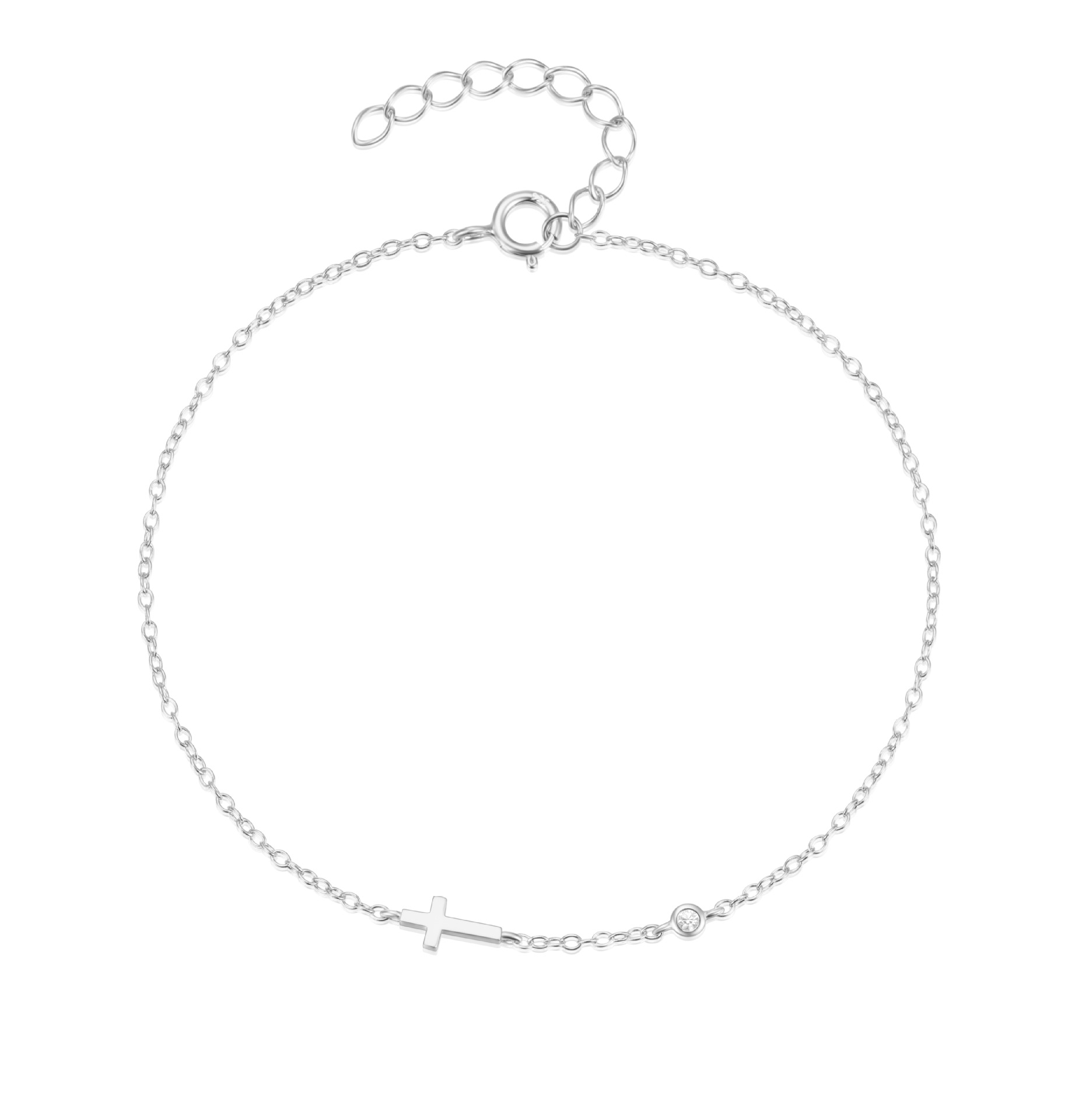 925 sterling silver octagonal star diamond-set bracelet hand jewelry niche bracelet