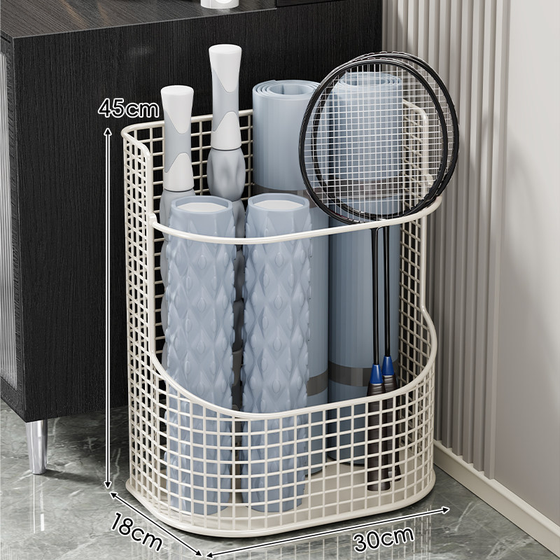 Cleaning Tool Storage Basket, Bathroom Storage Rack, Large Capacity Floor-standing Mop Broom Tool Storage