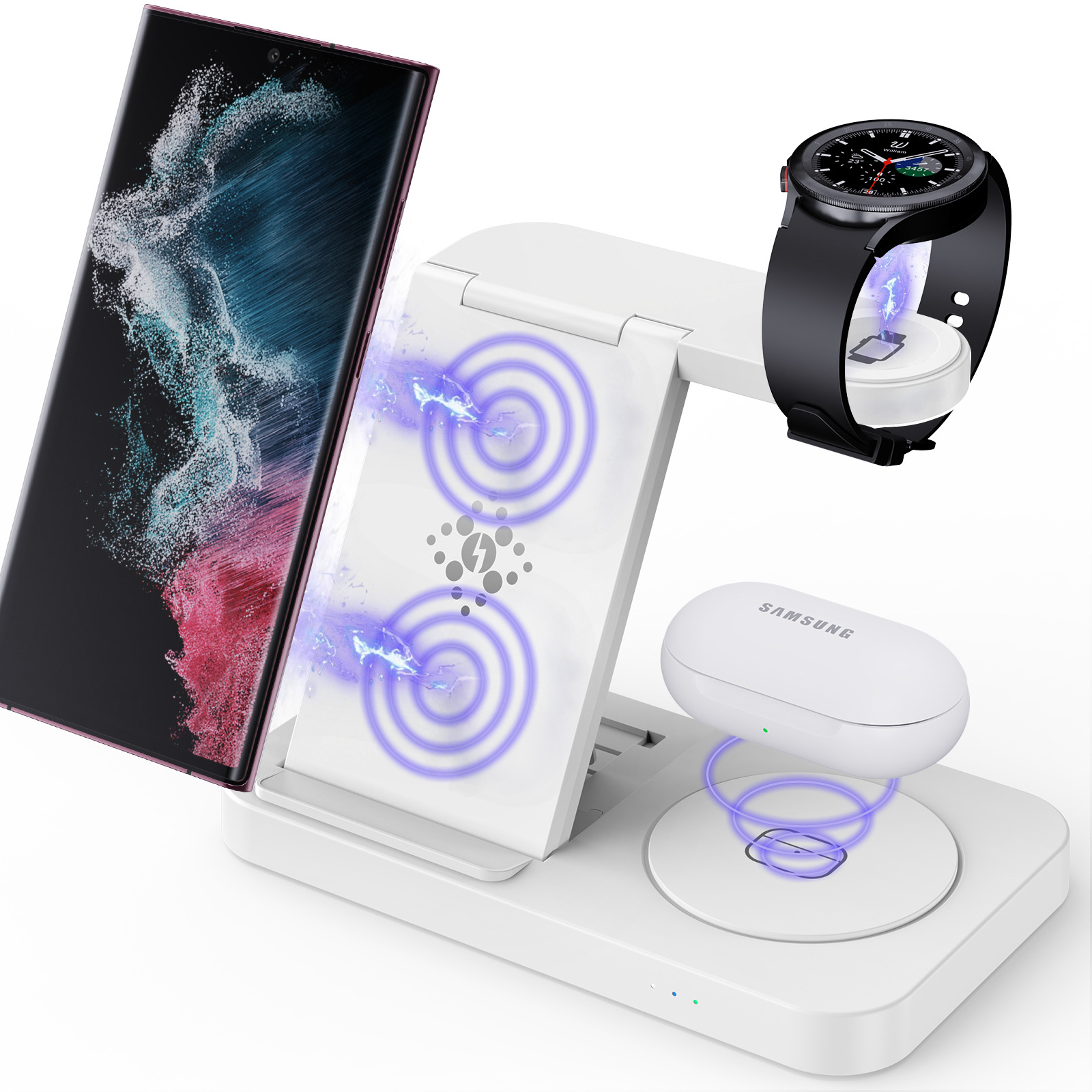 Selected New Product for Samsung Watch Phone Earphone Foldable 3-in-1 Charger Charging Foldable Multifunctional