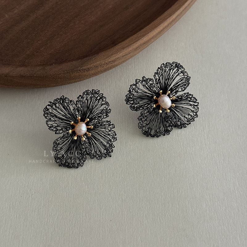 Simple Sweet Handmade Flower Stud Earrings Elegant Exquisite Earrings Absolutely Beautiful Earrings