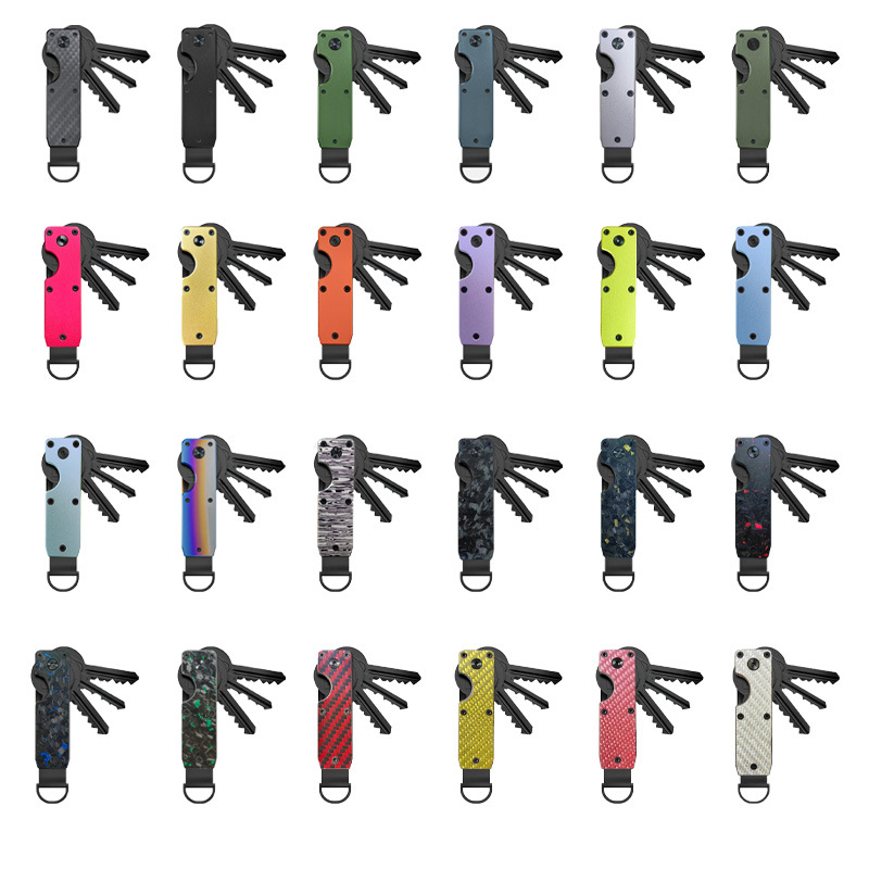 New Aluminum Alloy Multi-functional Key Ring Simple Design Key Box Can Hold 2-6 Keys