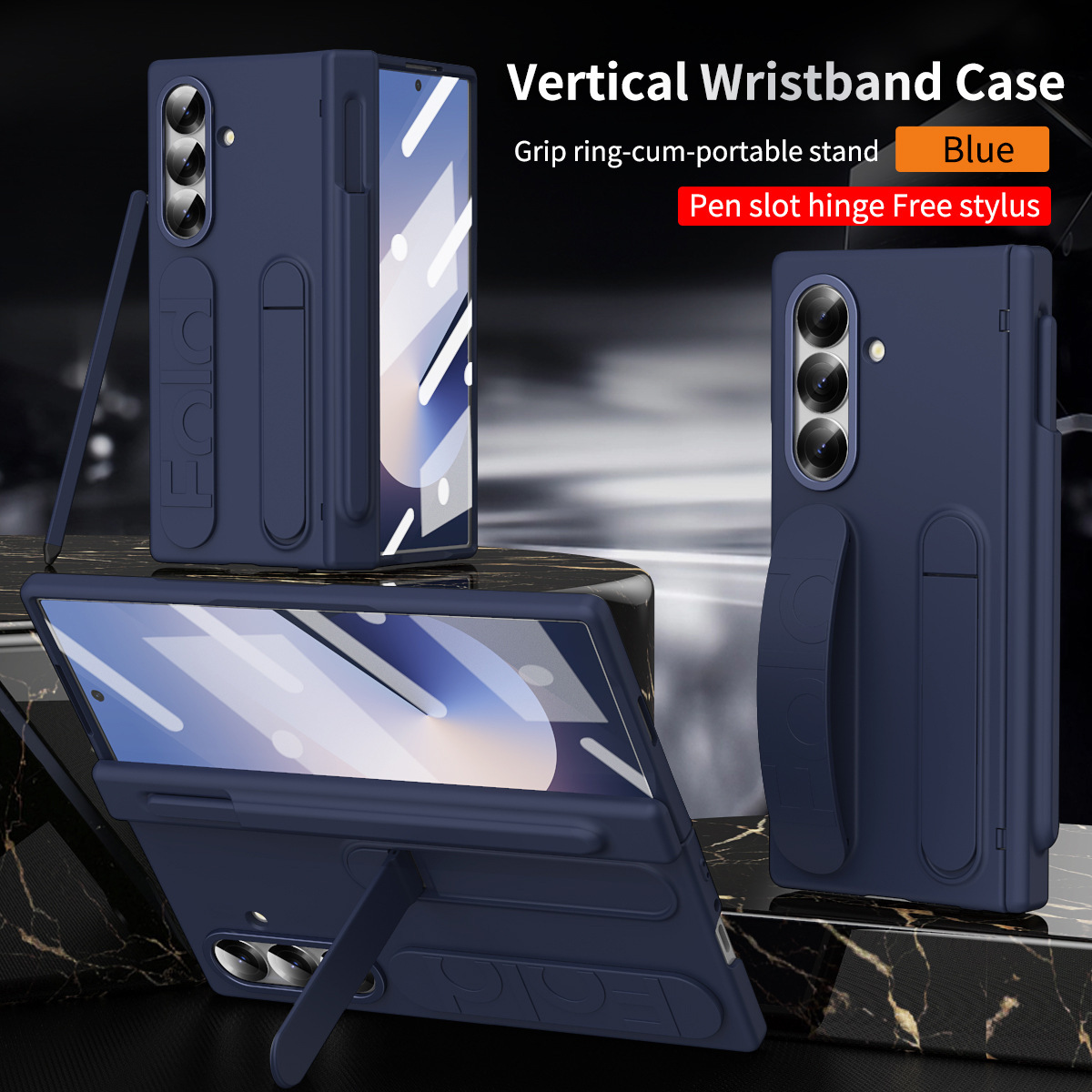 For Samsung Z Fold8 Ultra Phone Case Full Coverage Hinge Bracket Strap Z Fold7 Pen Slot Anti-Fall