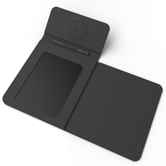 Foldable leather electronic writing pad stand wireless charging mouse pad compatible Apple Samsung Huawei phone watch