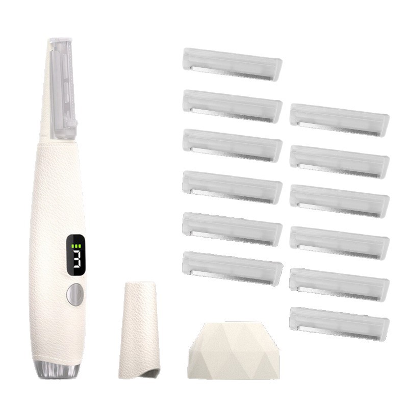 New Hair Removal Device with Light, Electric Ultrasonic Razor for Women, Eyebrow Trimmer, Gentle Facial Hair Remover