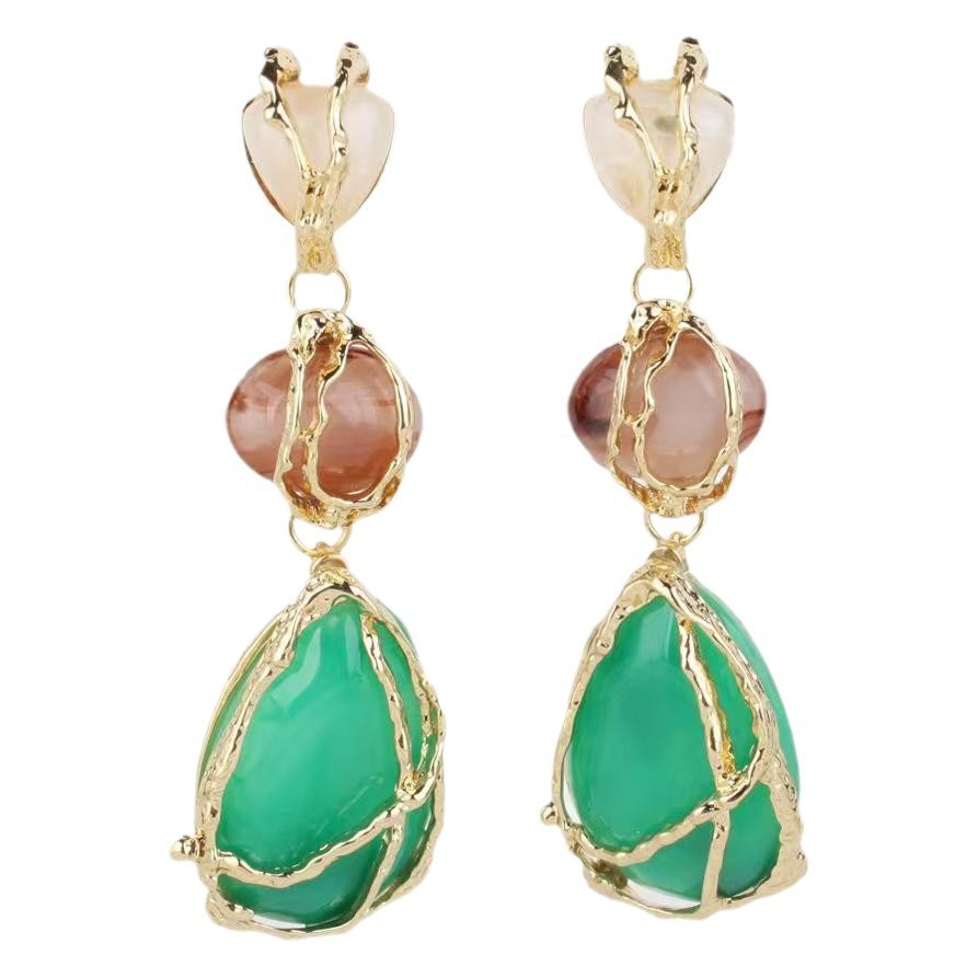 2024ZA Teardrop Earrings Niche Geometric Earrings Simple Earrings Women