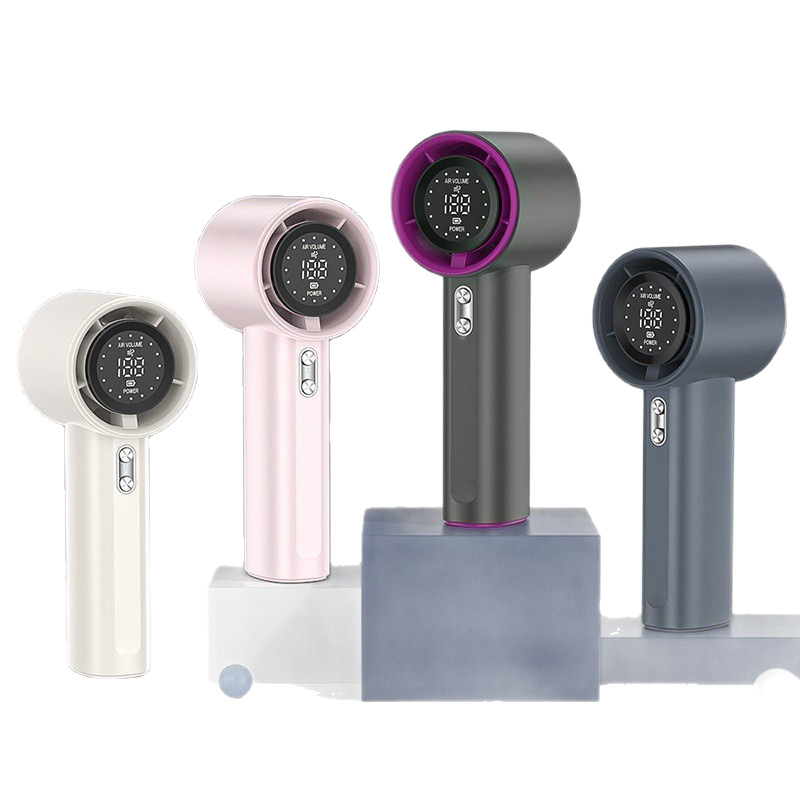 S001 Handheld Small Fan USB Charging 100 Gear Digital Display Mini High Speed Handheld Turbo Violent Fan