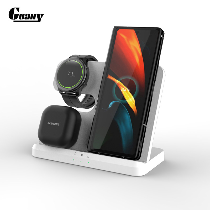 Private mold multi-function three-in-one wireless charger for Samsung phones watches earphones fast charging wireless charger