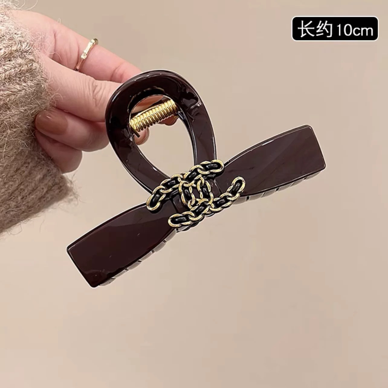 70#皮带扣双C巧克力棕约10cm