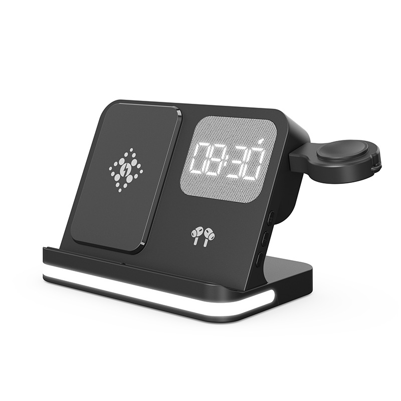 7-in-1 Clock Alarm for Apple Huawei Samsung Phone Watch Earphone Wireless Charger