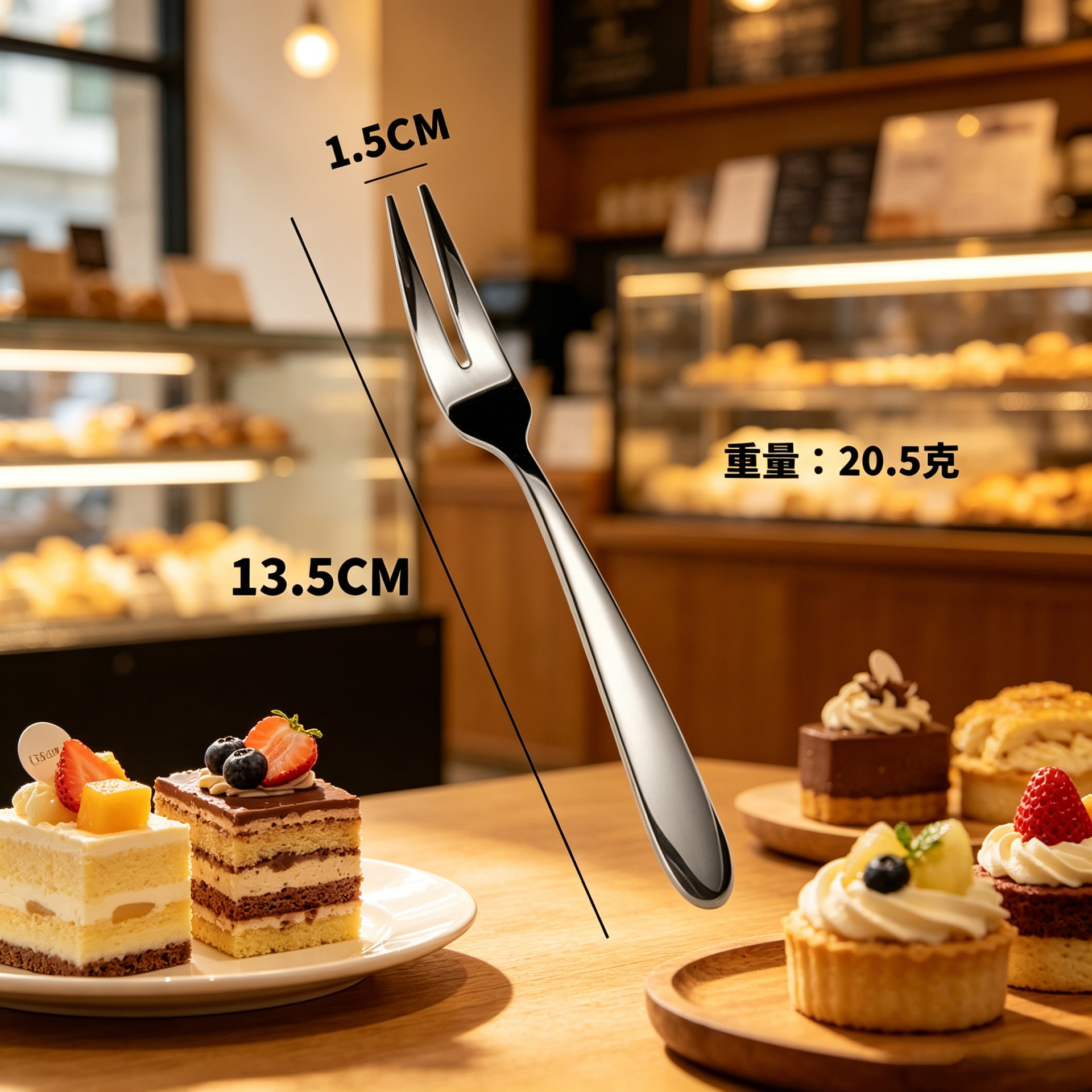 Fruit Fork 304 Stainless Steel Fork Food Grade Mooncake Fork Cake Fork Individually Wrapped